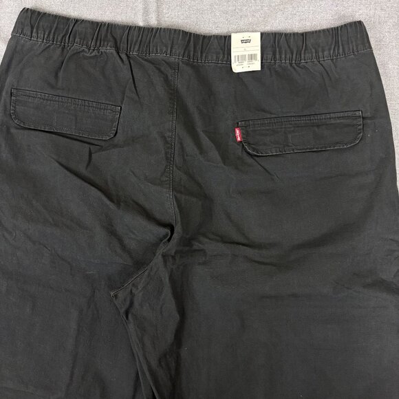 Levis Mens Black Utility Cargo Pants With Drawstring Waist  Size XL - Picture 12 of 16